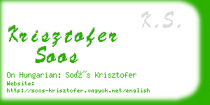 krisztofer soos business card